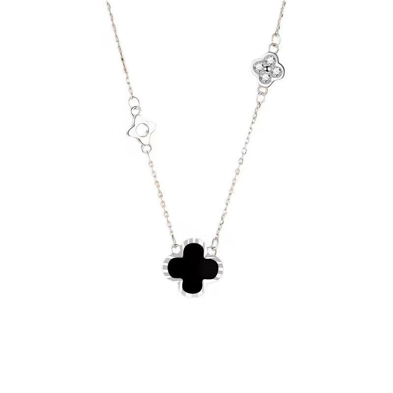 Clover Necklace for Women 999 Sterling Silver as a Valentine's Day Gift