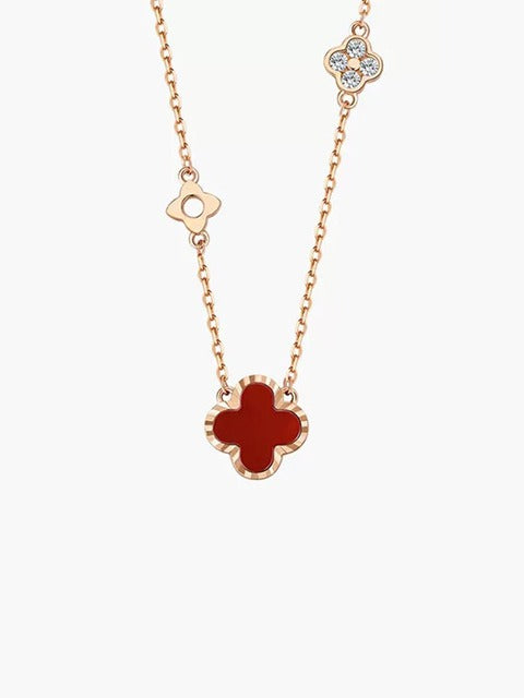 Clover Necklace for Women 999 Sterling Silver as a Valentine's Day Gift