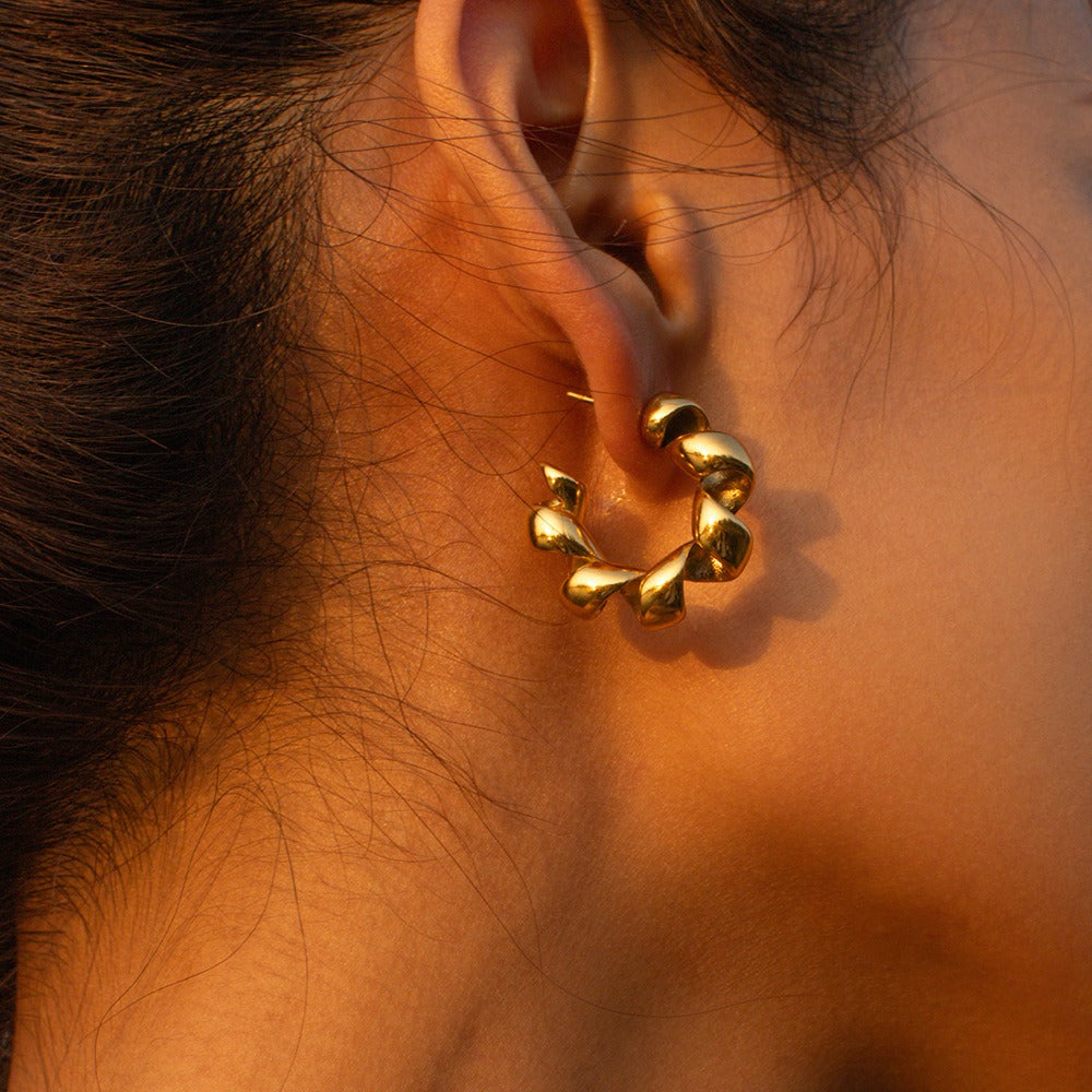 Personalized geometric phone hoop earrings jewelry