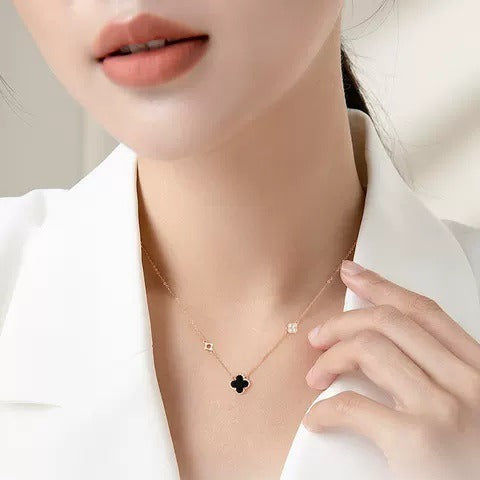 Clover Necklace for Women 999 Sterling Silver as a Valentine's Day Gift