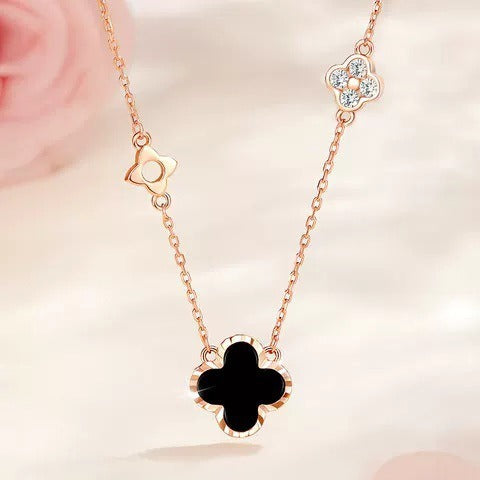 Clover Necklace for Women 999 Sterling Silver as a Valentine's Day Gift